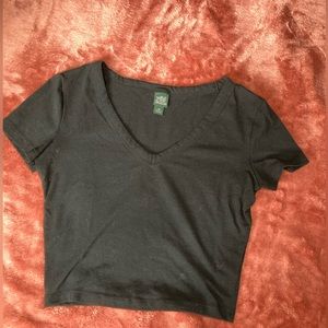 Wild Fable Black Crop Top V-Line